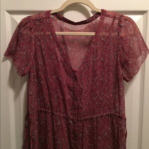 Floral Pink button up Maxi Dress